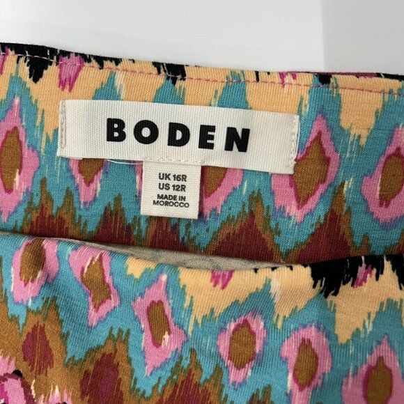 Boden Jersey Midi Skirt Womens Size 12 Side Split Multicolor - Picture 3 of 9